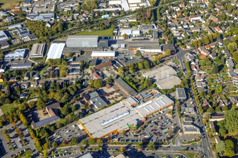 Aerial photograph Unna - City view of downtown area along the Feldstrasse - Hans-Boeckler-Strasse in Unna in the state North Rhine-Westphalia, Germany