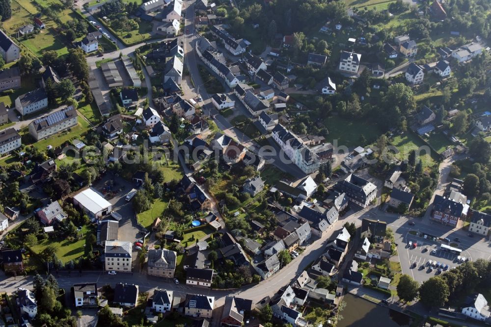 Aerial photograph Hartenstein - City view of downtown area along the Lichtensteiner Street in Hartenstein in the state Saxony