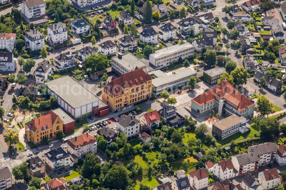 Aerial image Arnsberg - City view of downtown area along the Sauerstrasse in Arnsberg in the state North Rhine-Westphalia, Germany