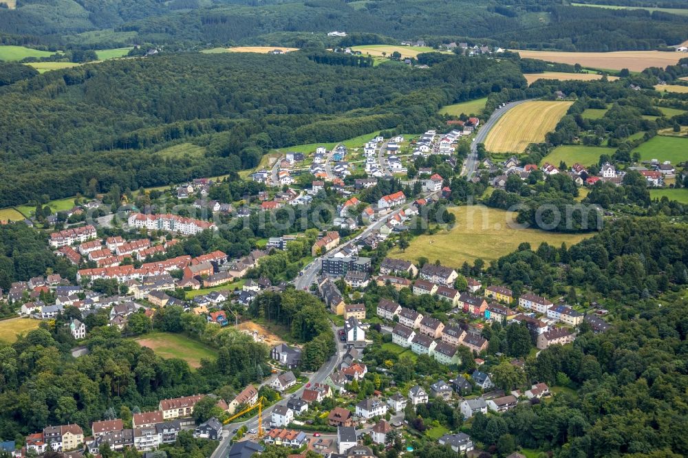 Aerial image Schwelm - City view of downtown area along the Winterberger Strasse in Schwelm in the state North Rhine-Westphalia, Germany