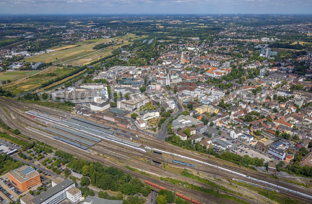 Aerial photograph Hamm - City view of downtown area along the Neuen Bahnhofsstrasse in Hamm at Ruhrgebiet in the state North Rhine-Westphalia