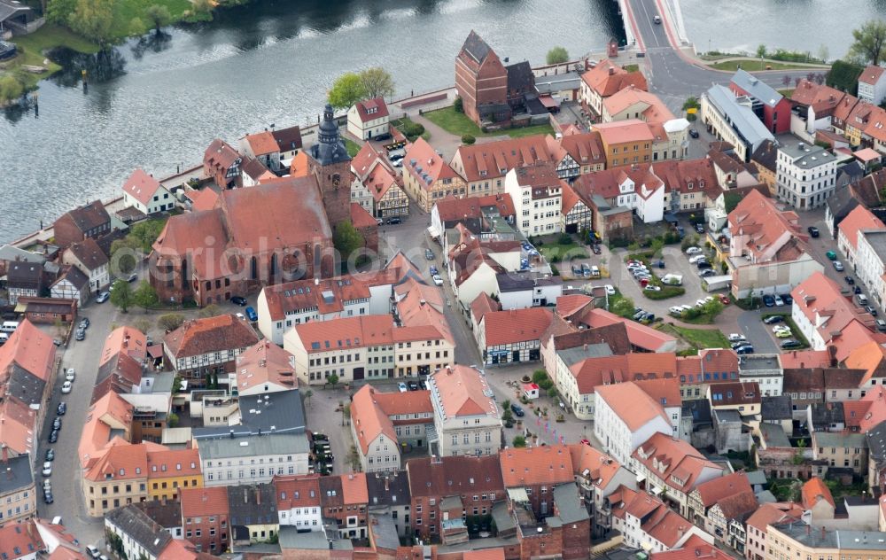 Aerial photograph Hansestadt Havelberg - City view of downtown area Havelberg in Hansestadt Havelberg in the state Saxony-Anhalt