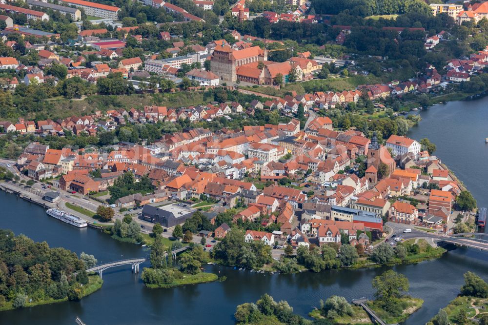 Aerial image Hansestadt Havelberg - City view of downtown area Havelberg in Hansestadt Havelberg in the state Saxony-Anhalt