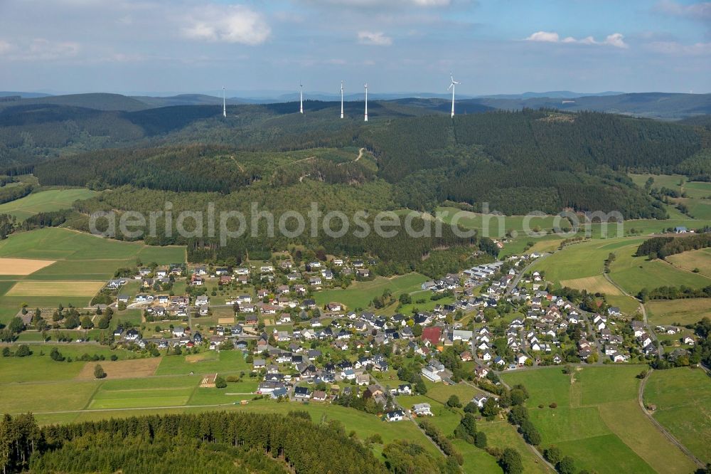 Hilchenbach from the bird's eye view: City view of downtown area in Hilchenbach in the state North Rhine-Westphalia, Germany