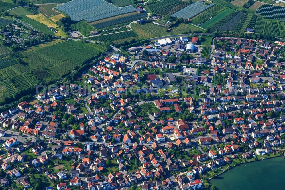 Aerial photograph Immenstaad am Bodensee - City view of downtown area in Immenstaad am Bodensee in the state Baden-Wurttemberg, Germany