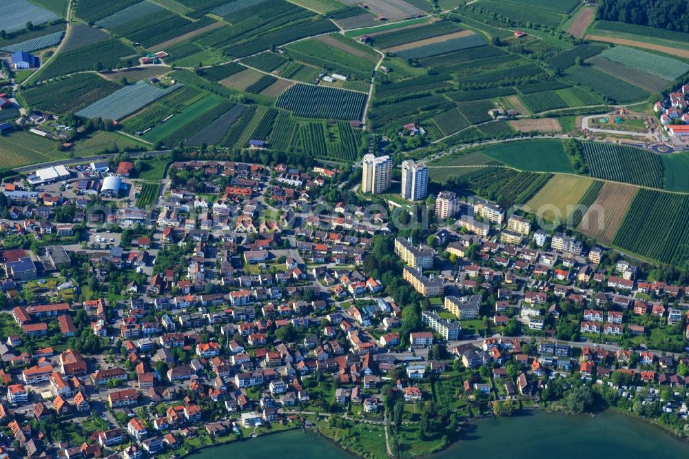 Immenstaad am Bodensee from above - City view of downtown area in Immenstaad am Bodensee in the state Baden-Wurttemberg, Germany
