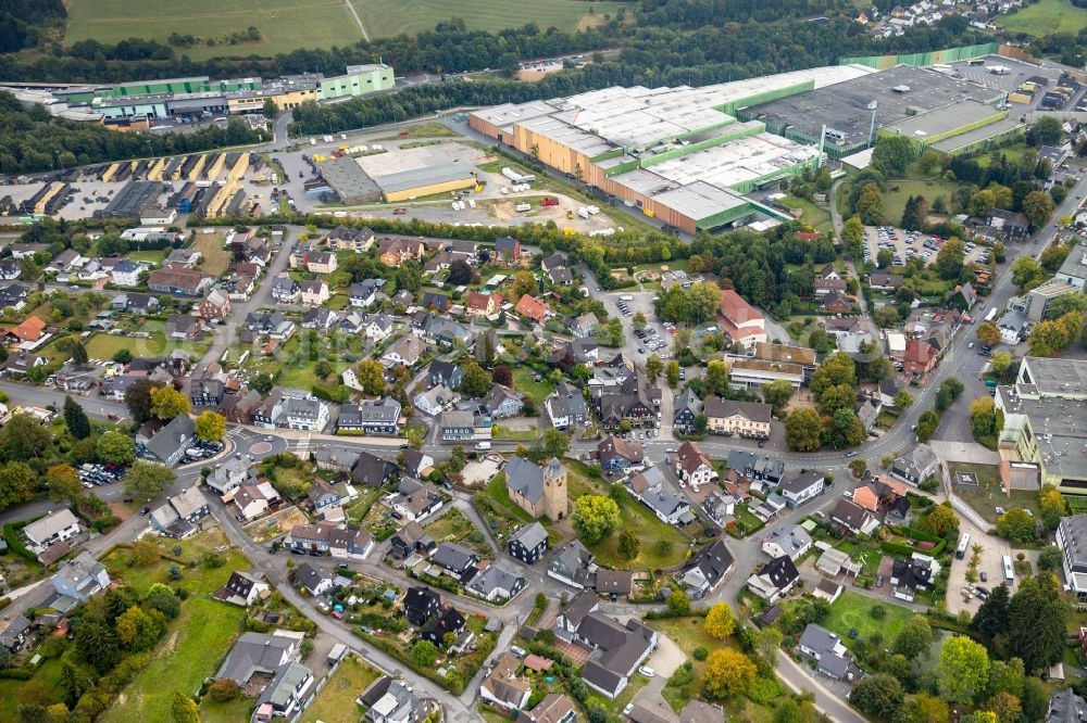 Krombach from the bird's eye view: City view of downtown area in Krombach in the state North Rhine-Westphalia, Germany