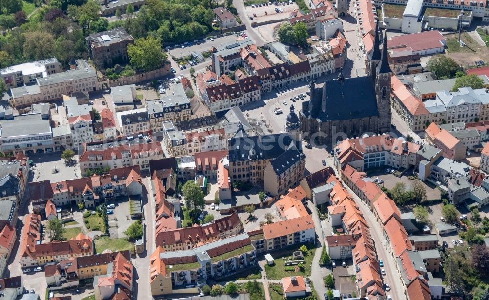 Köthen (Anhalt) from the bird's eye view: City view of downtown area Koethen in Koethen (Anhalt) in the state Saxony-Anhalt