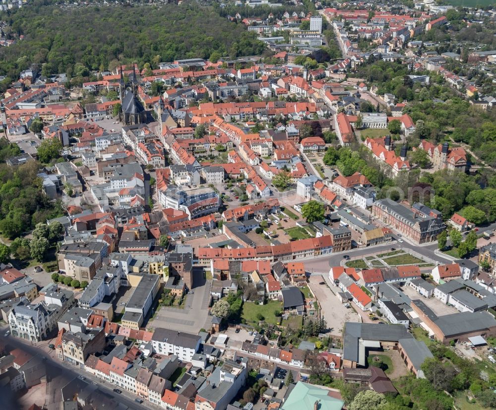 Aerial image Köthen (Anhalt) - City view of downtown area Koethen in Koethen (Anhalt) in the state Saxony-Anhalt