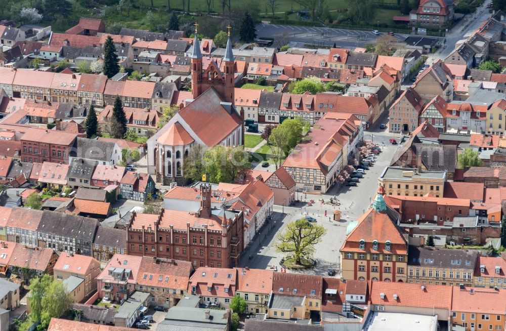 Aerial photograph Kyritz - City view of downtown area Kyritz in Kyritz in the state Brandenburg