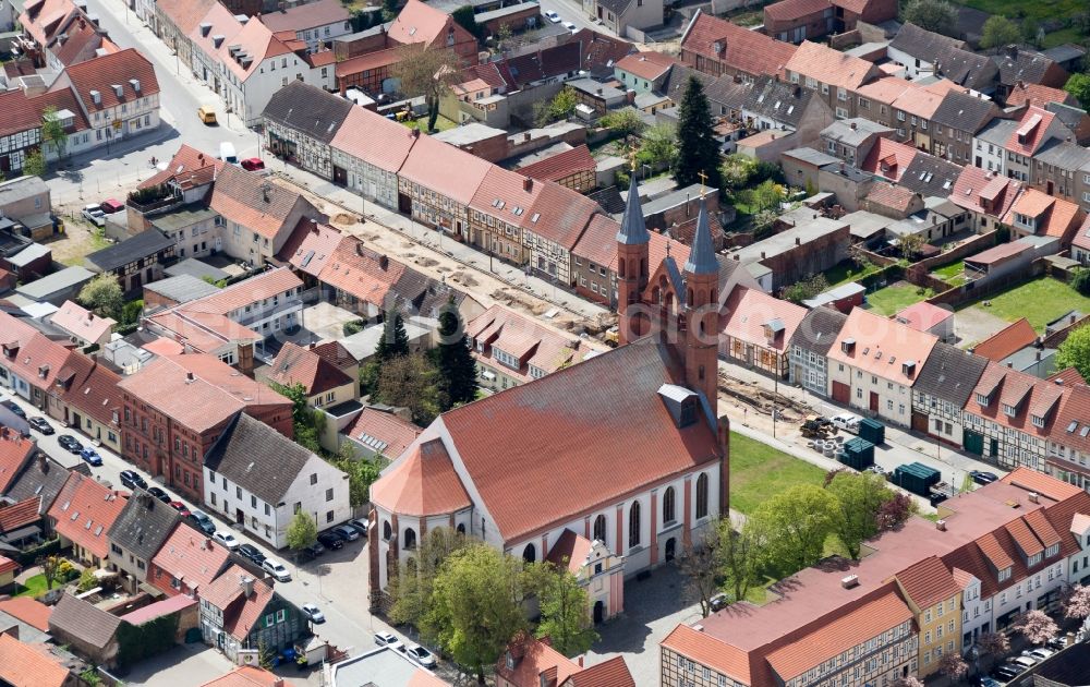 Kyritz from the bird's eye view: City view of downtown area Kyritz in Kyritz in the state Brandenburg