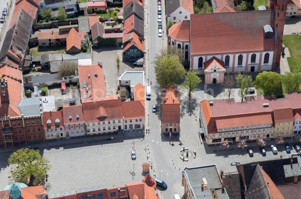 Aerial image Kyritz - City view of downtown area Kyritz in Kyritz in the state Brandenburg