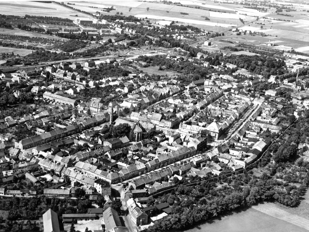 Kyritz from the bird's eye view: City view of downtown area Kyritz in Kyritz in the state Brandenburg