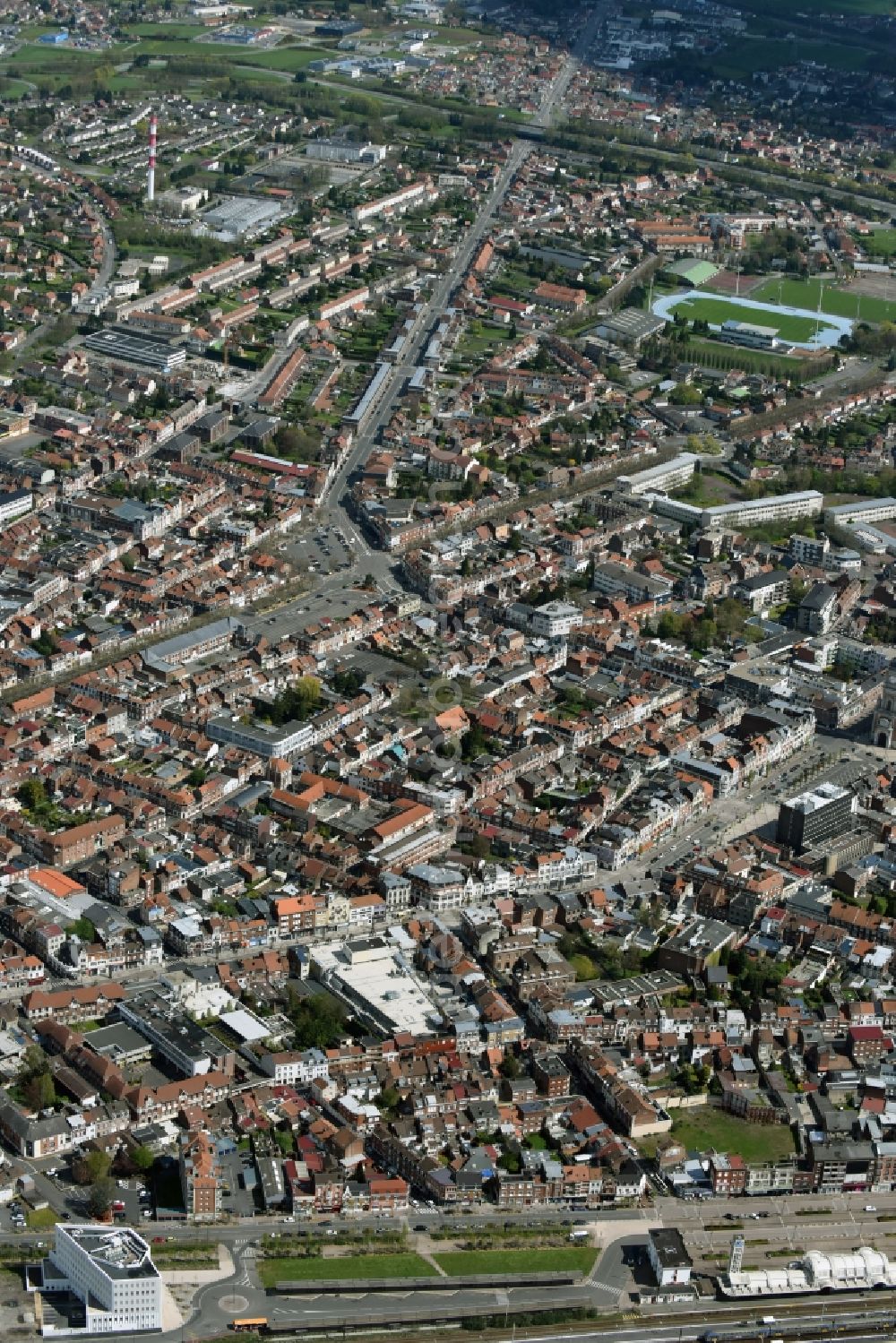 Aerial image Lens - City view of downtown area Lens in Nord-Pas-de-Calais Picardy, France