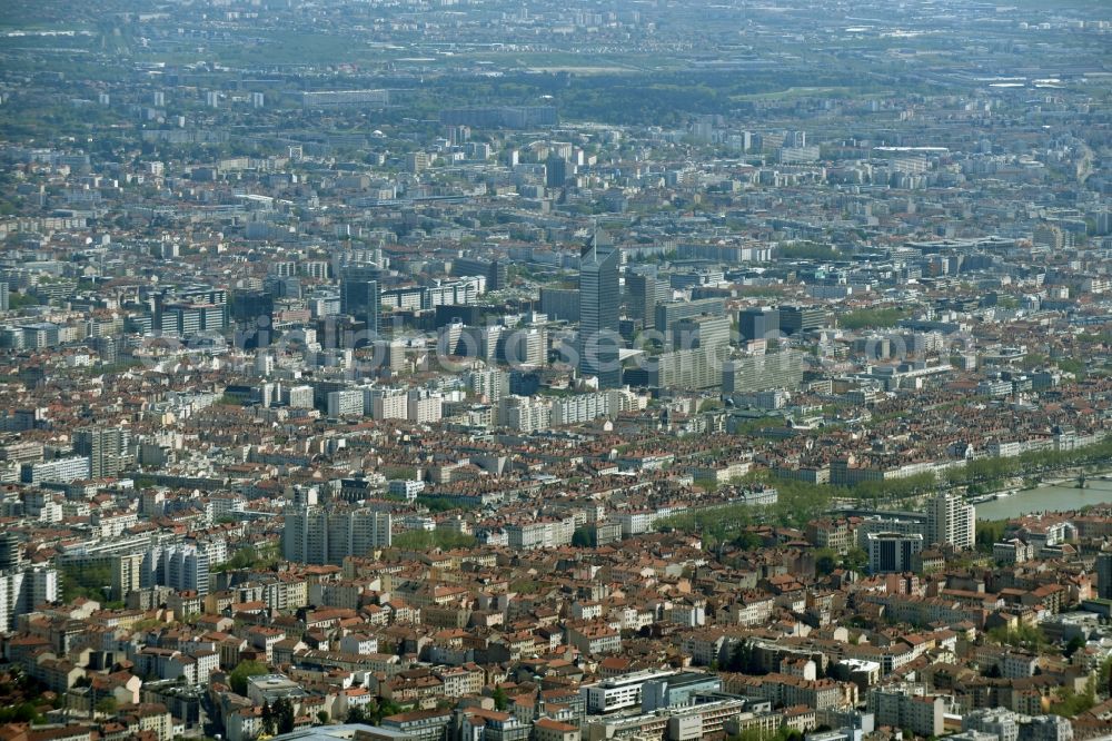 Aerial photograph Lyon - City view of downtown area in Lyon in Auvergne Rhone-Alpes, France