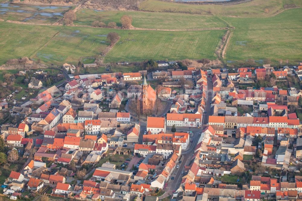 Niemegk from above - City view of downtown area Niemegk in Niemegk in the state Brandenburg, Germany