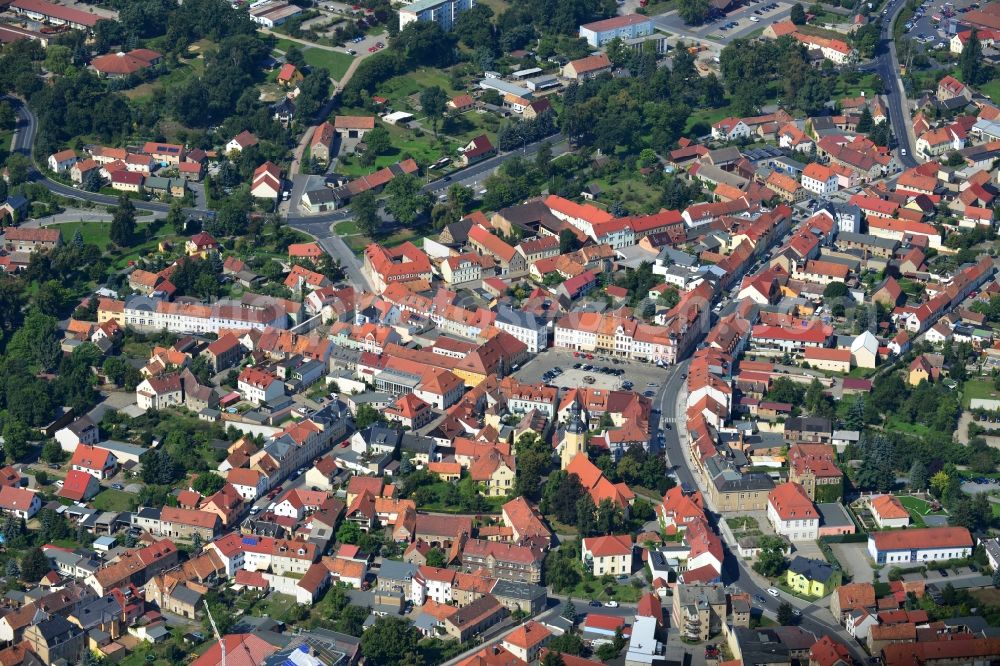 Aerial image Radeburg - Cityscape of downtown area of Radeburg in the state of Saxony in Germany