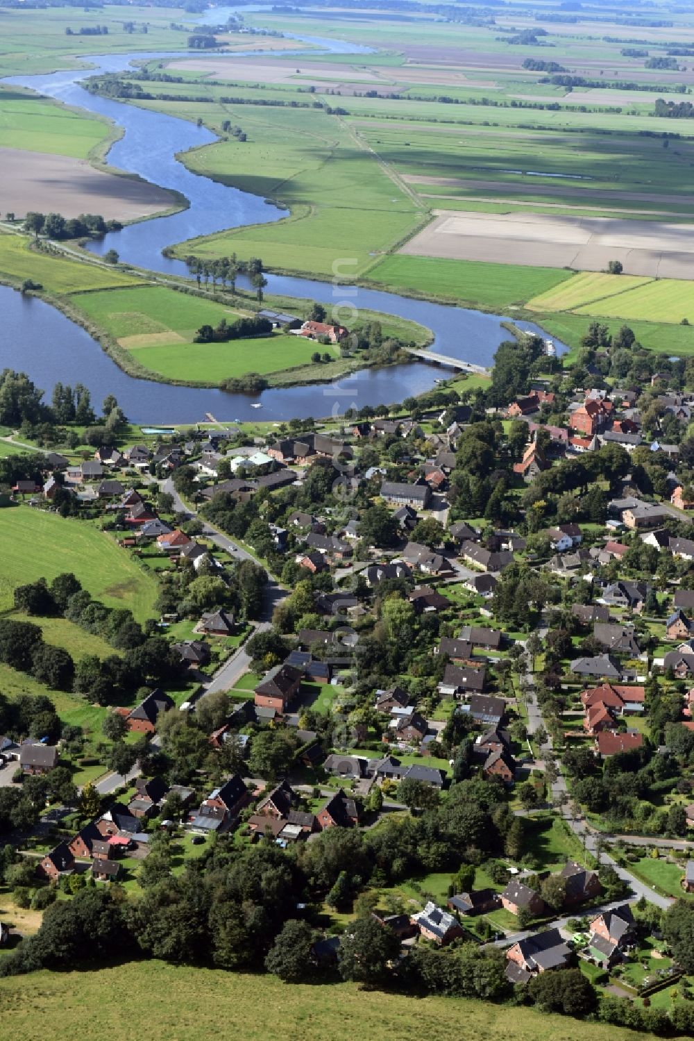 Schwabstedt from above - City view of downtown area Schwabstedt in Schwabstedt in the state Schleswig-Holstein