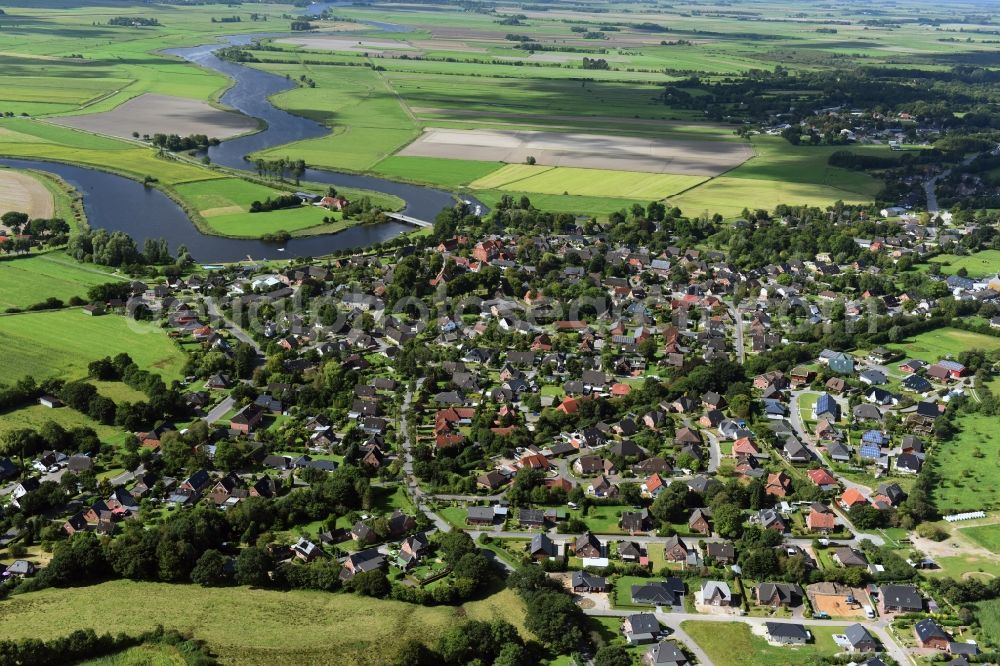 Schwabstedt from the bird's eye view: City view of downtown area Schwabstedt in Schwabstedt in the state Schleswig-Holstein