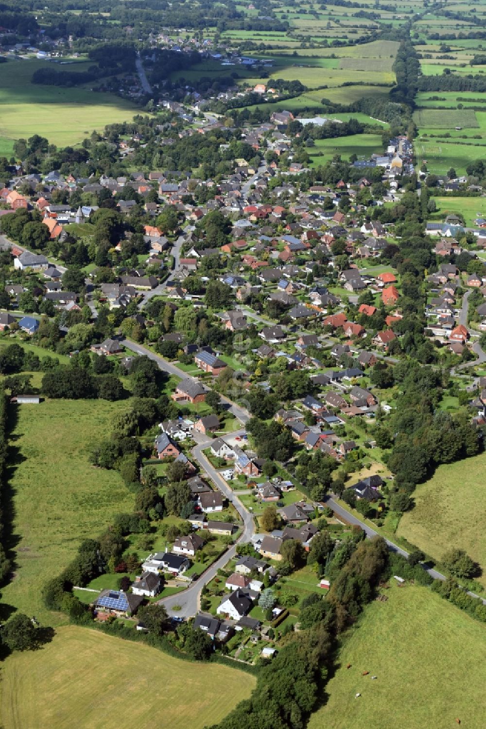 Aerial photograph Schwabstedt - City view of downtown area Schwabstedt in Schwabstedt in the state Schleswig-Holstein