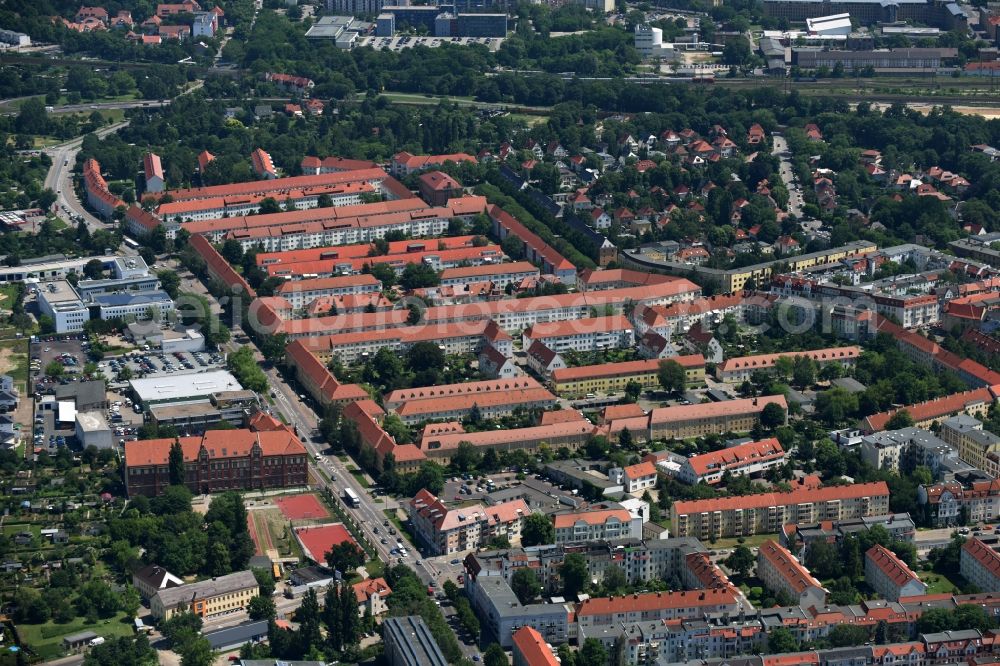 Aerial image Magdeburg - City view of downtown area of city district Stadtfeld Ost in Magdeburg in the state Saxony-Anhalt