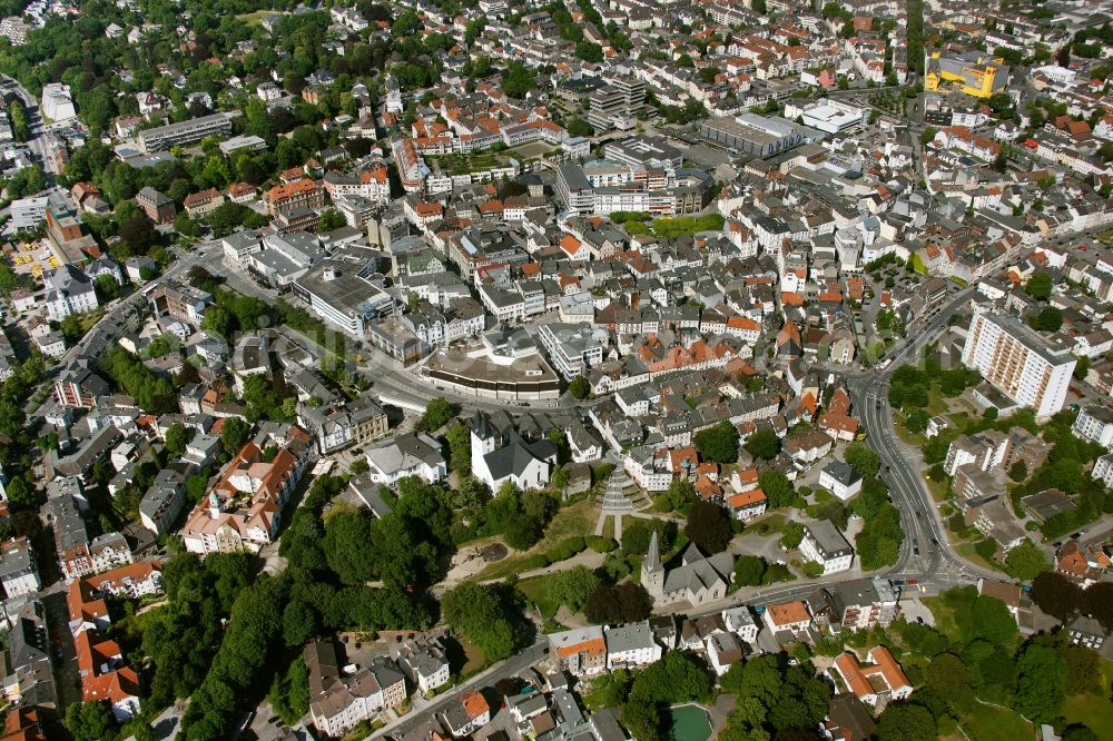 Iserlohn from the bird's eye view: City view of Iserlohn in the state of North Rhine-Westphalia