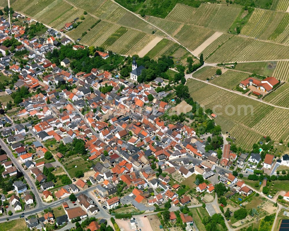 Aerial photograph Jugenheim in Rheinhessen - City view from Jugenheim in Rheinhessen in the state Rhineland-Palatinate