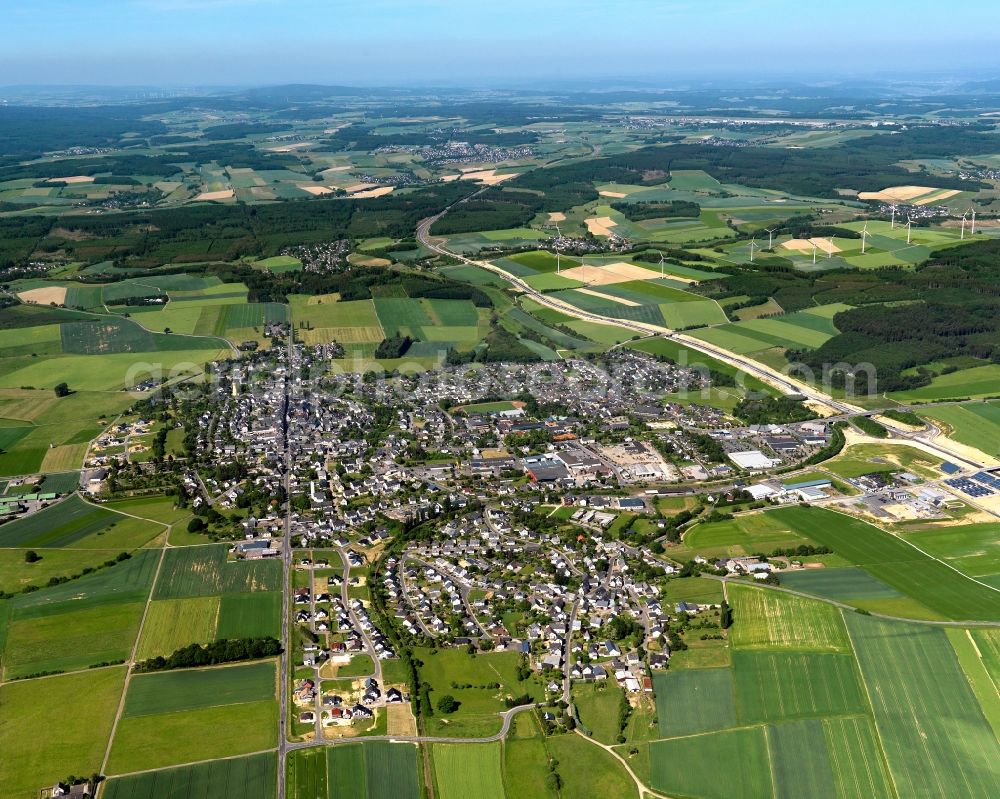 Kirchberg (Hunsrück) from above - City view from Kirchberg, Hunsrueck in the state Rhineland-Palatinate