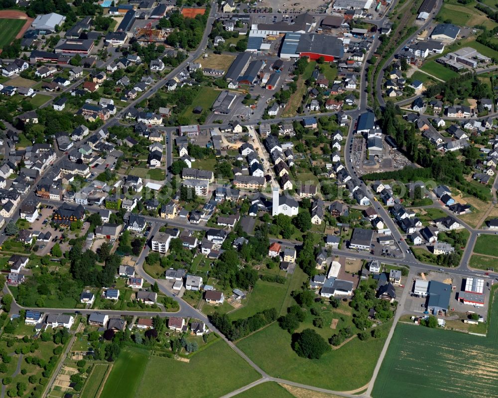 Aerial image Kirchberg (Hunsrück) - City view from Kirchberg (Hunsrueck) in the state Rhineland-Palatinate