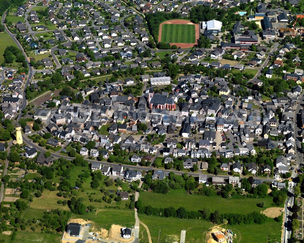 Aerial image Kirchberg (Hunsrück) - City view from Kirchberg (Hunsrueck) in the state Rhineland-Palatinate