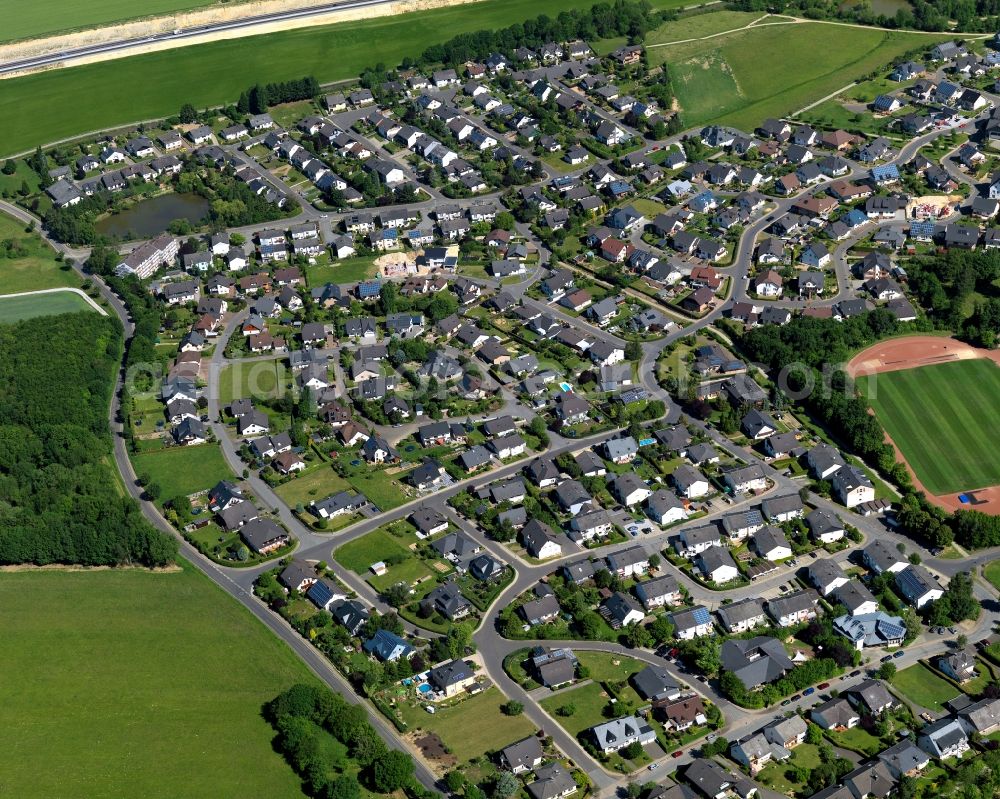 Kirchberg (Hunsrück) from the bird's eye view: City view from Kirchberg (Hunsrueck) in the state Rhineland-Palatinate