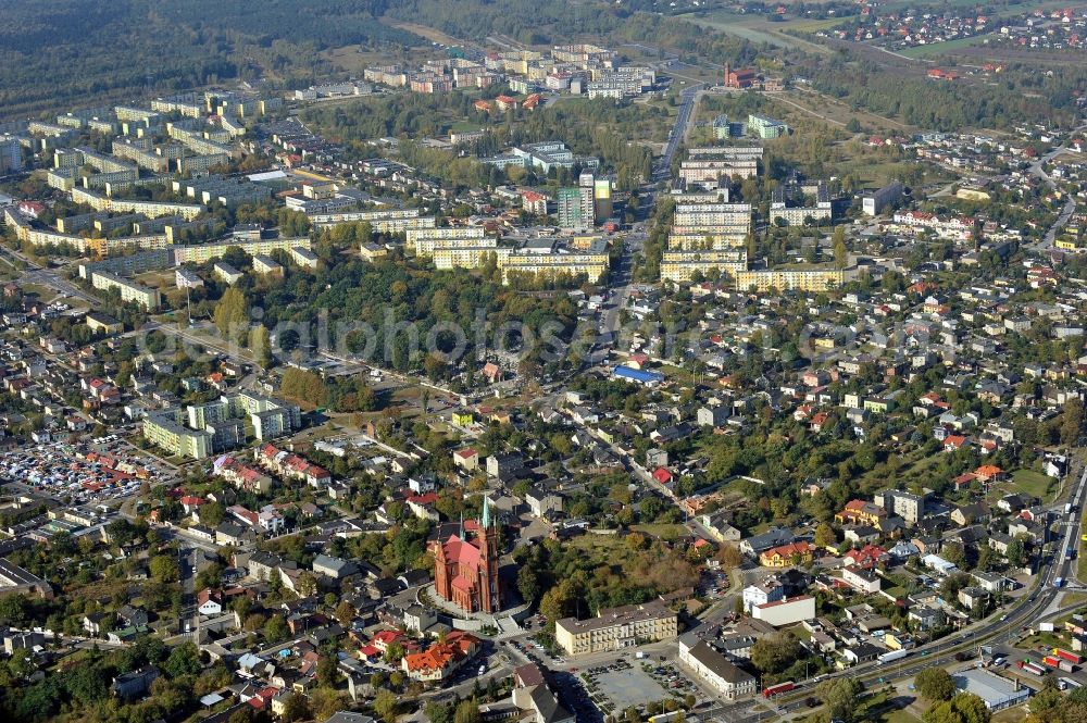 Aerial photograph Zgierz - View of the Church of St. Catherine of Alexandria in Zgierz in the Lodz in Poland