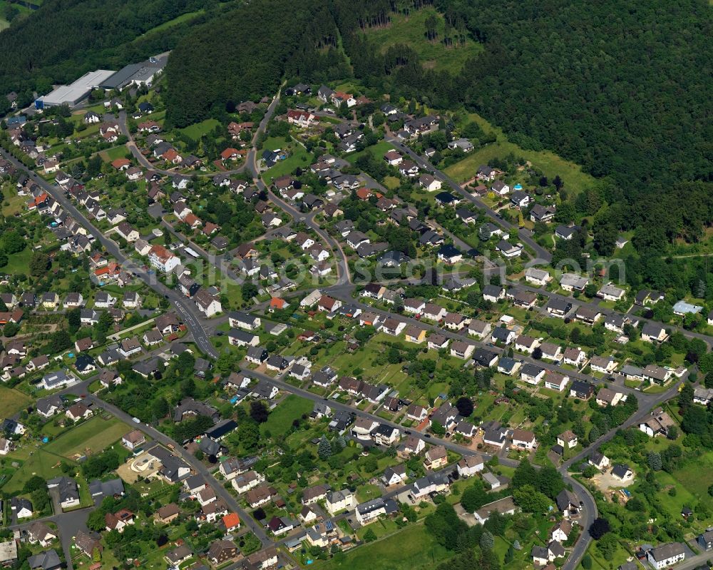 Kirchen (Sieg) from above - City view of Kirchen (Sieg) in Rhineland-Palatinate. The Town is a recognized health resort in the southwestern part of Siegerlands