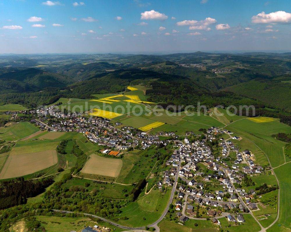 Kirchwald from above - City view from Kirchwald in the state Rhineland-Palatinate