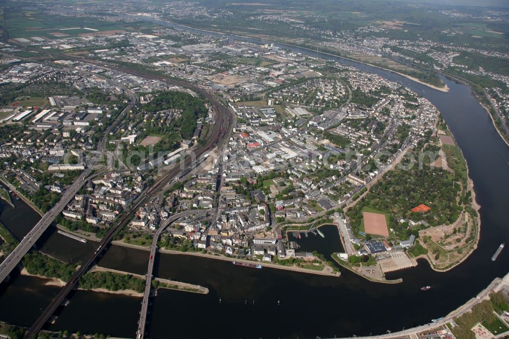 Aerial photograph Koblenz OT Lützel - City view from the district of Koblenz - Lützel in Rhineland-Palatinate