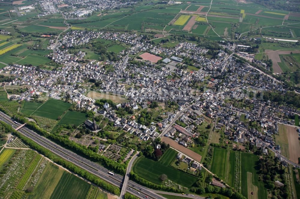 Koblenz OT Rübenach from the bird's eye view: City view from the district of Koblenz- Rübenach in Rhineland-Palatinate