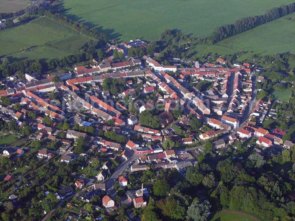 Aerial image Kremmen (Brandenburg) - Blick auf das Stadtzentrum von Kremmen im Landkreis Oberhavel in Brandenburg nördlich von Berlin