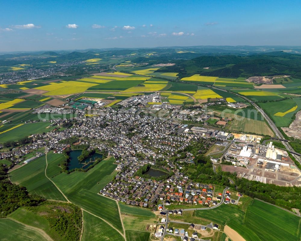 Aerial image Kruft - Cityscape of Kruft at the BAB61 in Rhineland-Palatinate