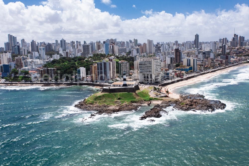 Aerial photograph Salvador - Cityscape of the coastal area on the South Atlantic Ocean, Salvador in the state of Bahia in Brazil