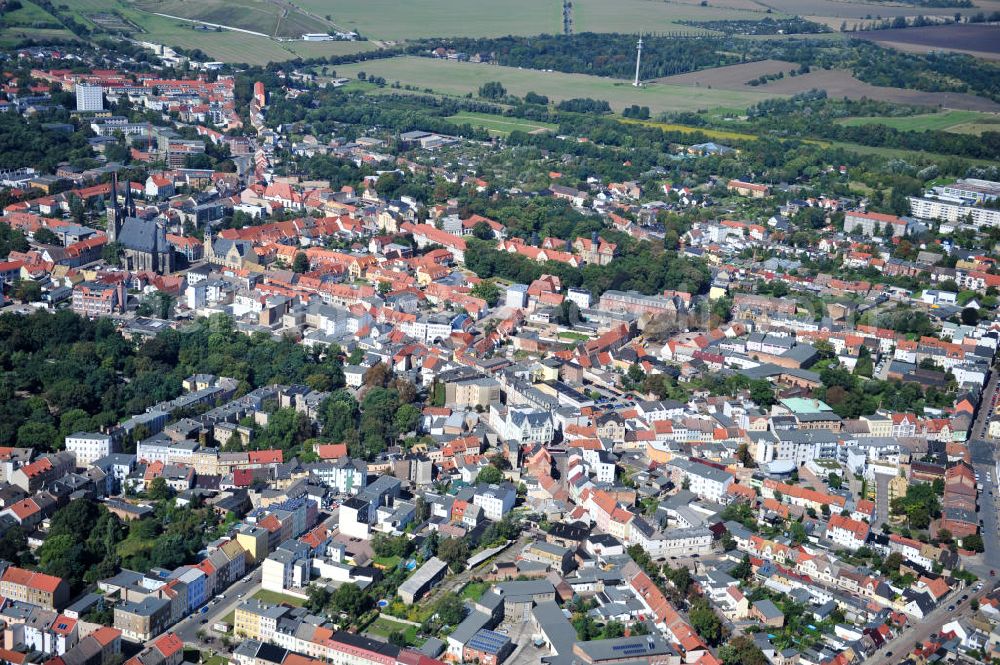 Köthen from above - City view from the city center Köthen (Anhalt) in Saxony-Anhalt