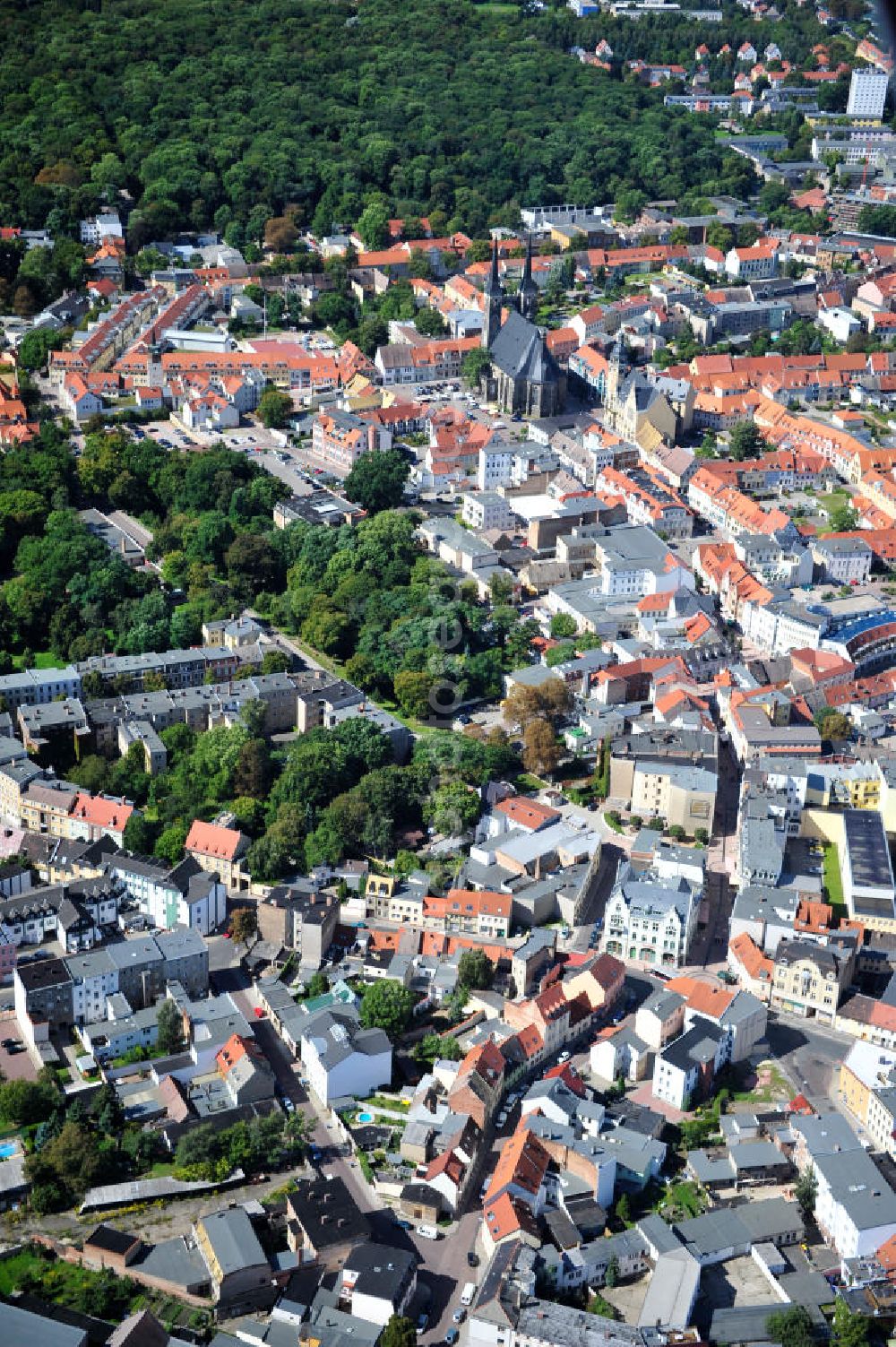 Köthen from the bird's eye view: City view from the city center Köthen (Anhalt) in Saxony-Anhalt