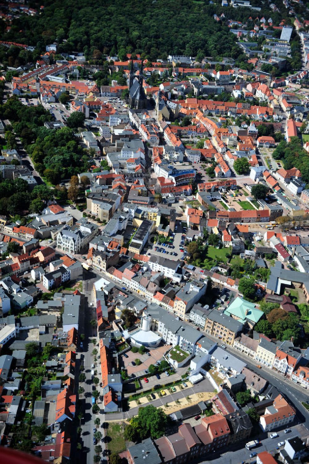 Aerial image Köthen - City view from the city center Köthen (Anhalt) in Saxony-Anhalt