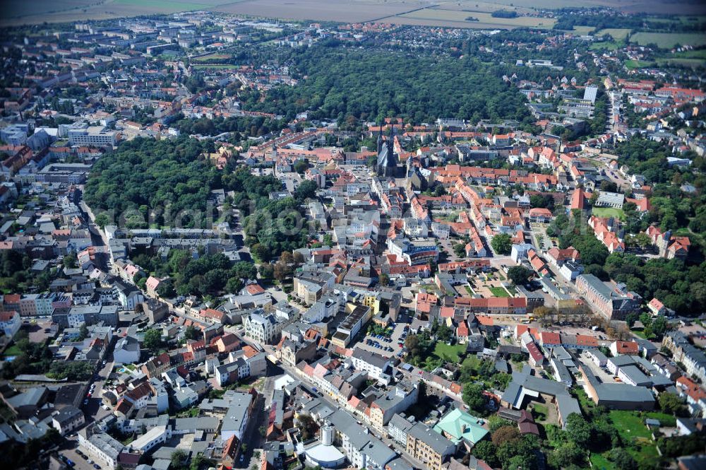 Aerial photograph Köthen - City view from the city center Köthen (Anhalt) in Saxony-Anhalt