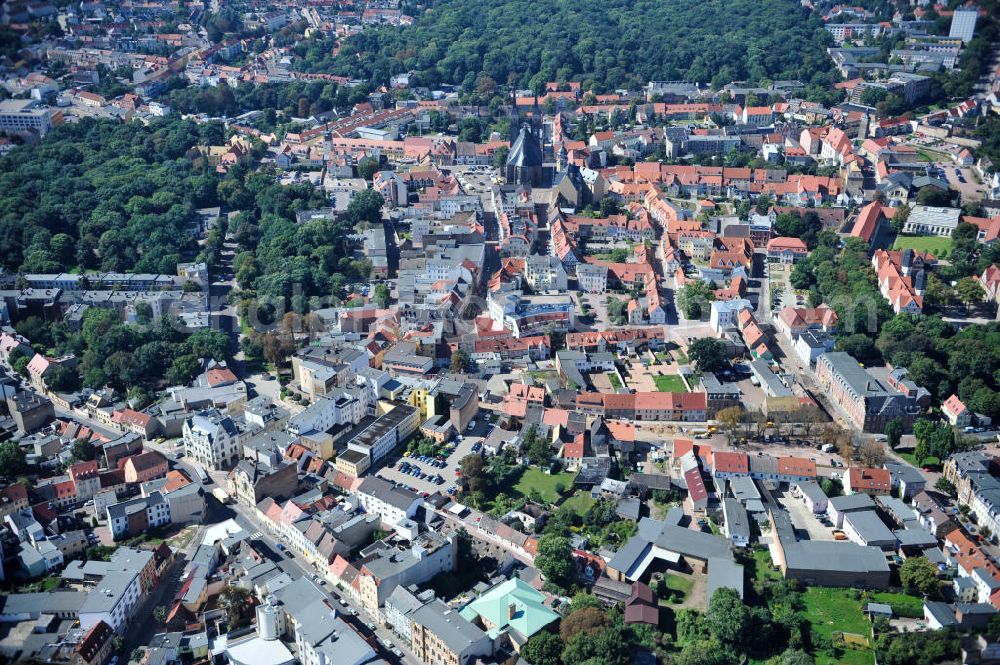 Köthen from above - City view from the city center Köthen (Anhalt) in Saxony-Anhalt