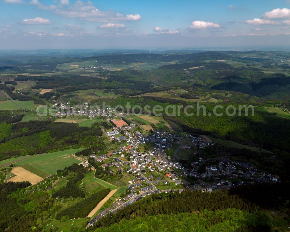 Langenfeld from the bird's eye view: City view from Langenfeld in the state Rhineland-Palatinate