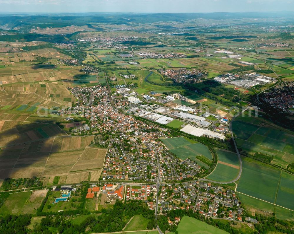 Langenlonsheim from the bird's eye view: City view of Langenlonsheim in the state Rhineland-Palatinate