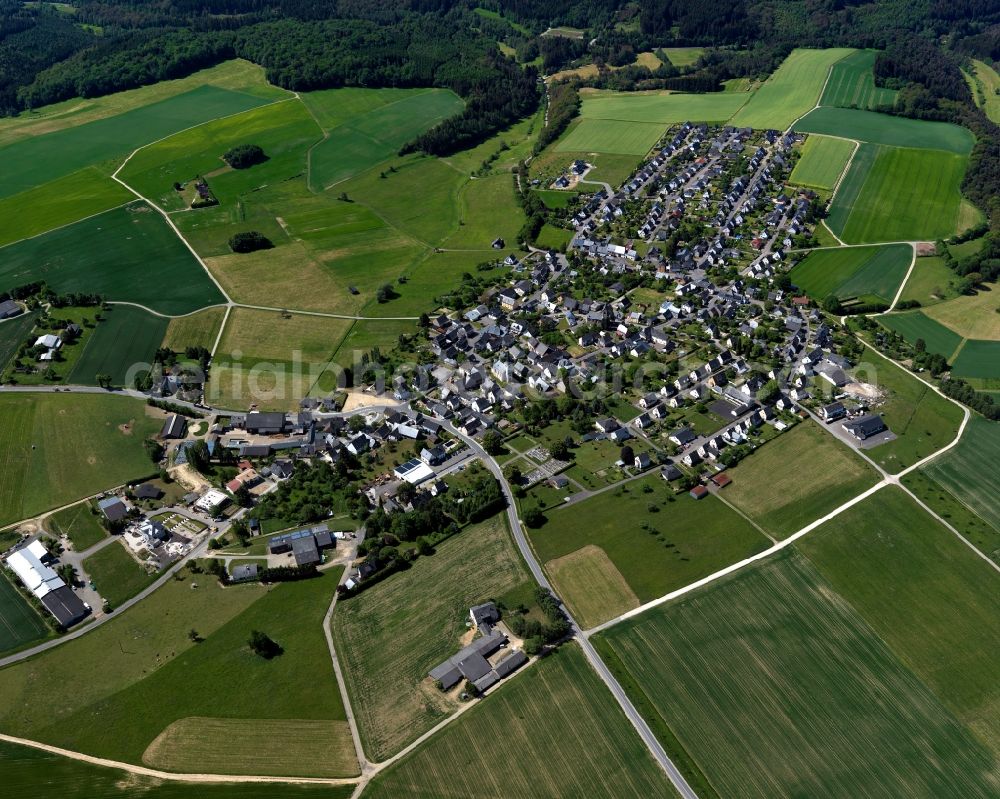 Laufersweiler from the bird's eye view: City view from Laufersweiler in the state Rhineland-Palatinate