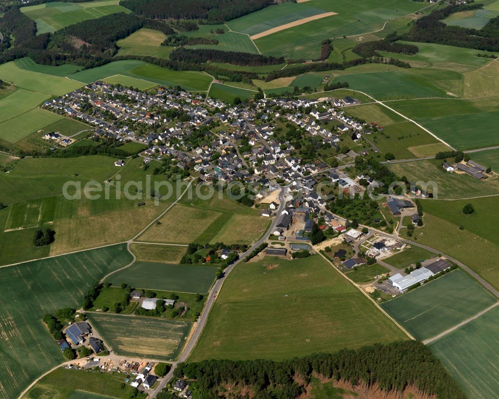 Laufersweiler from the bird's eye view: City view from Laufersweiler in the state Rhineland-Palatinate