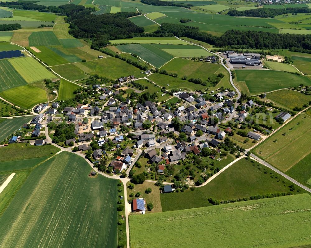 Leideneck, Bell (Hunsrück) from the bird's eye view: City view from Leideneck, Bell (Hunsrueck) in the state Rhineland-Palatinate