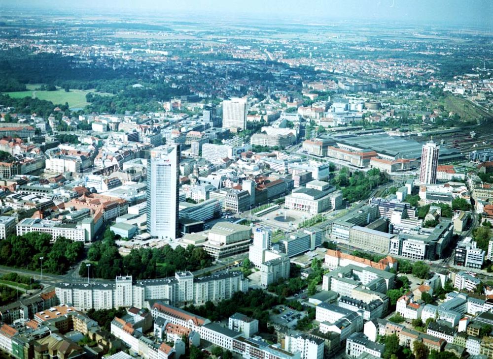 Leipzig / Sachsen from above - 07.09.2002 Stadtansicht von Leipzig mit dem MDR-Turm.